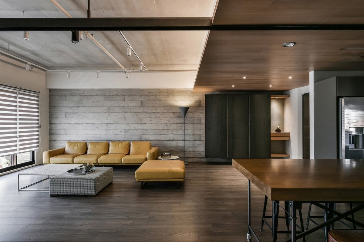 бетонный потолок в дизайне