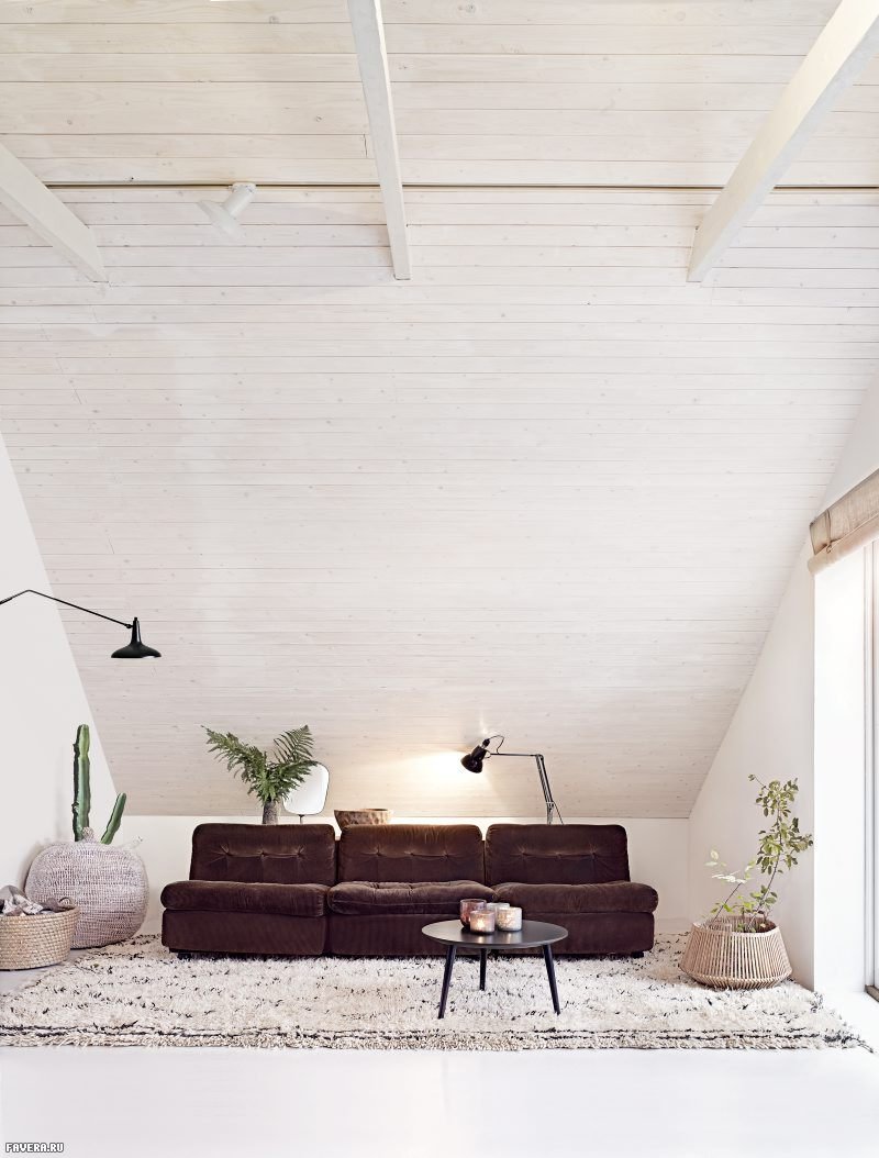 Реечный потолок в скандинавском стиле