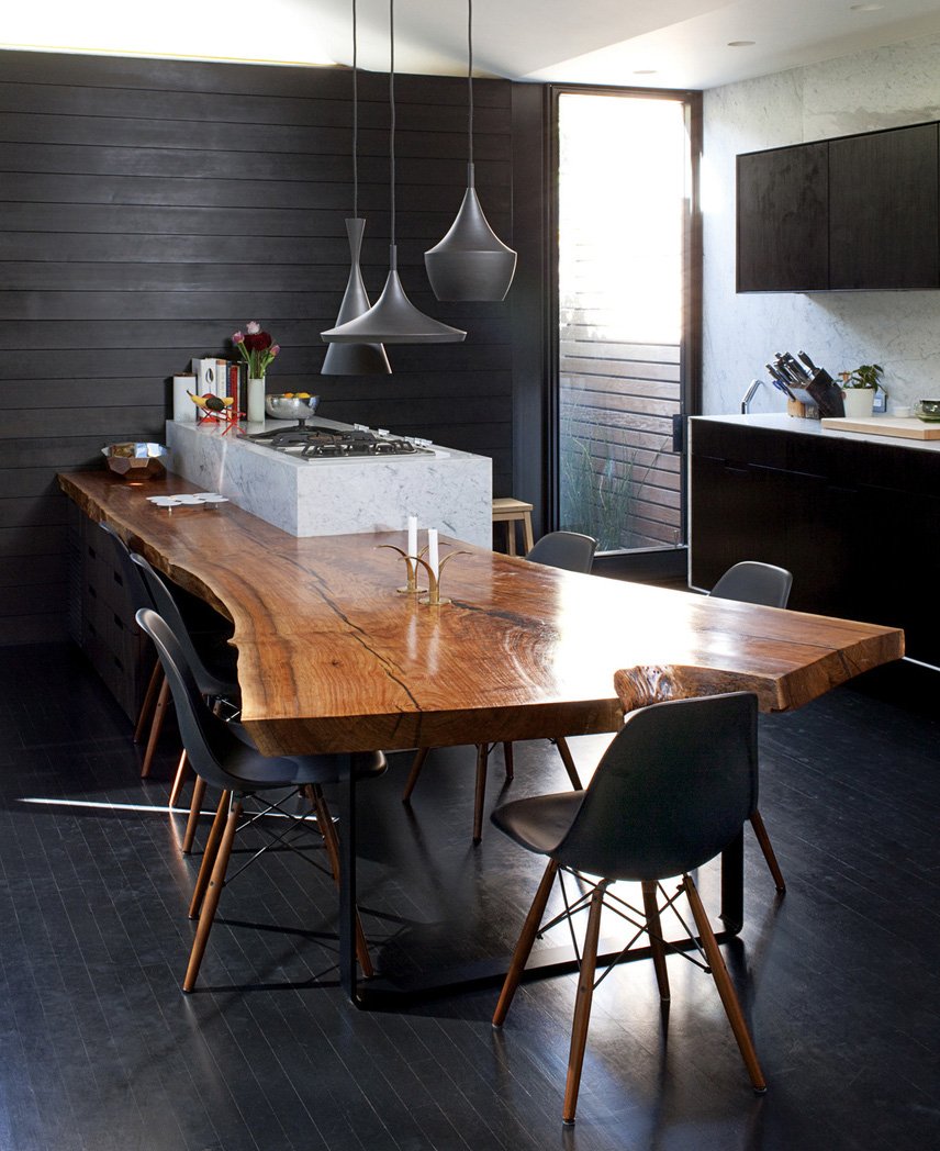 Стол кухонный из слэба в стиле лофт