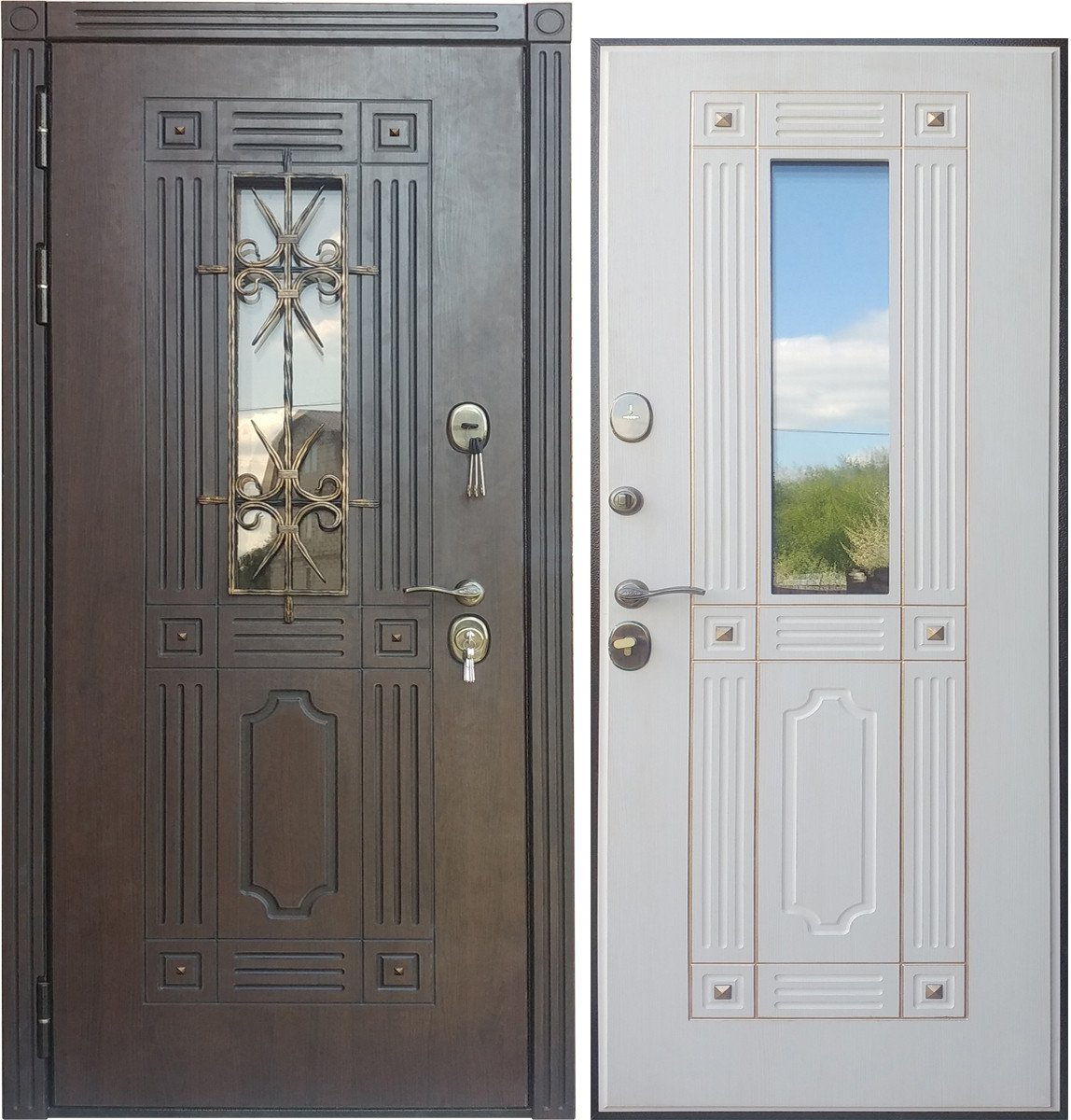 Дверь железная входная стеклом. Входная двухстворчатая дверь «Престиж-72″. Входные уличные двери с терморазрывом. Входная дверь с терморазрывом со стеклом.