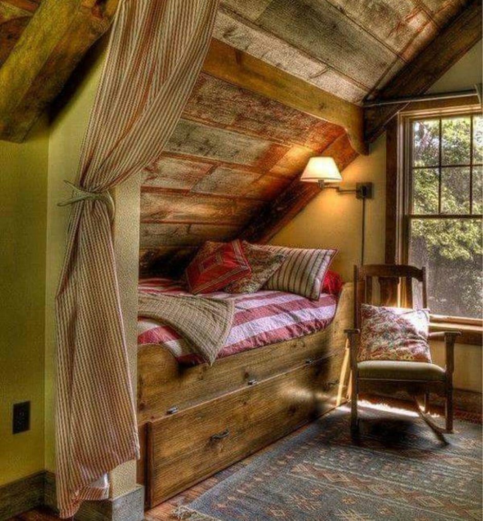 Спальня в древесном стиле