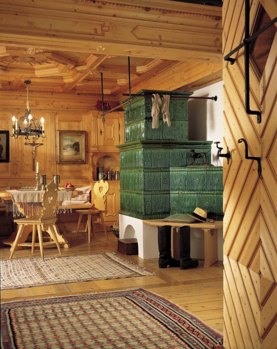 Шторы в деревянный дом в русском стиле