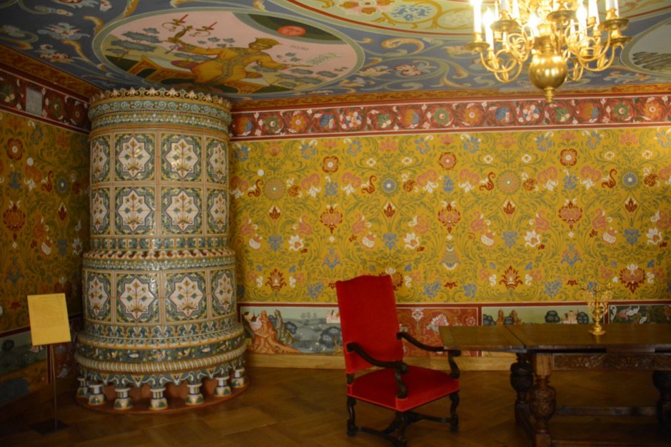 Декоративная роспись в русском стиле интерьер Кремлевские палаты