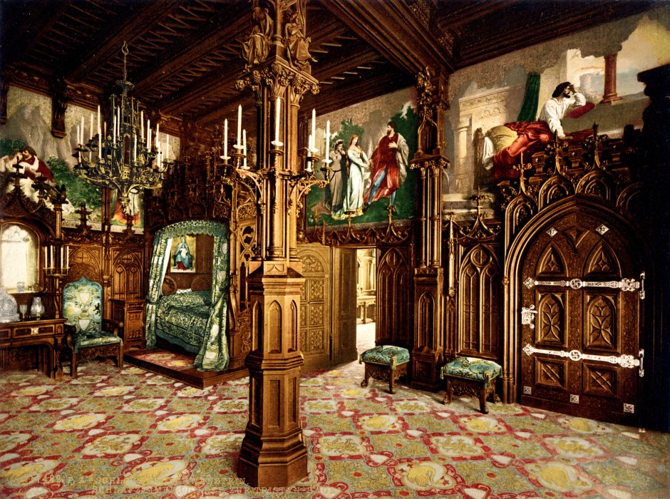 Спальня Людвига II замок Нойшванштайн
