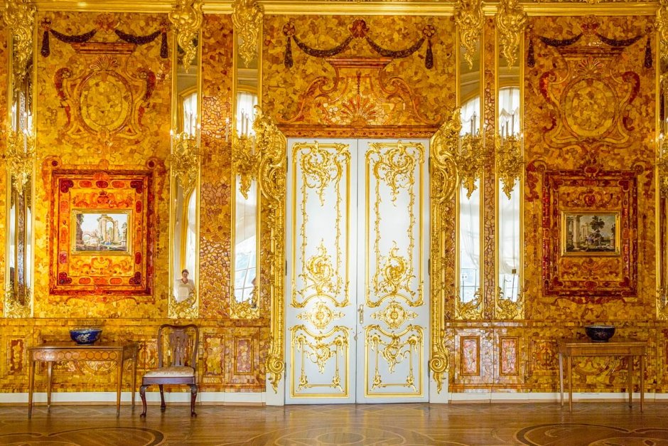 Пушкин Екатерининский дворец Янтарная комната