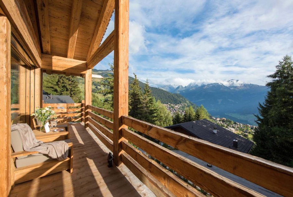Швейцария лес отель веранда