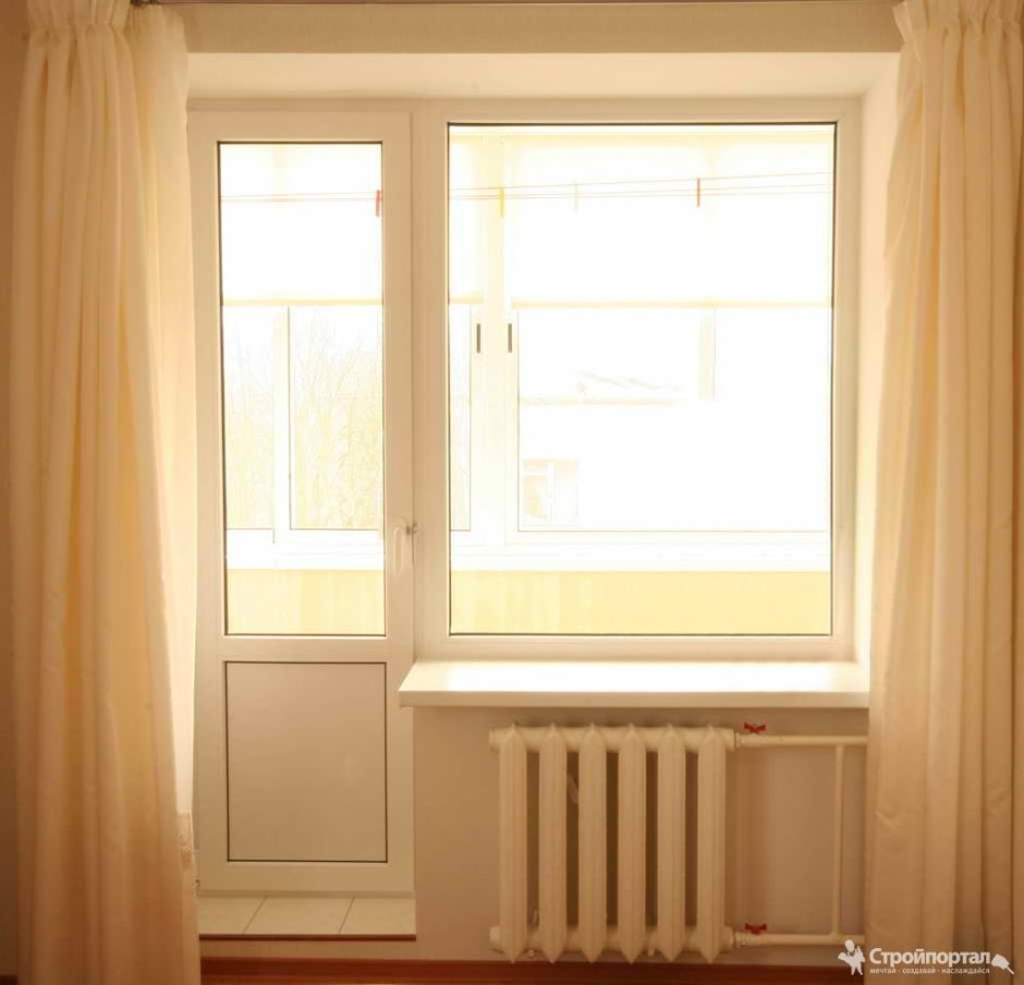 Одностворчатое окно и балконная дверь
