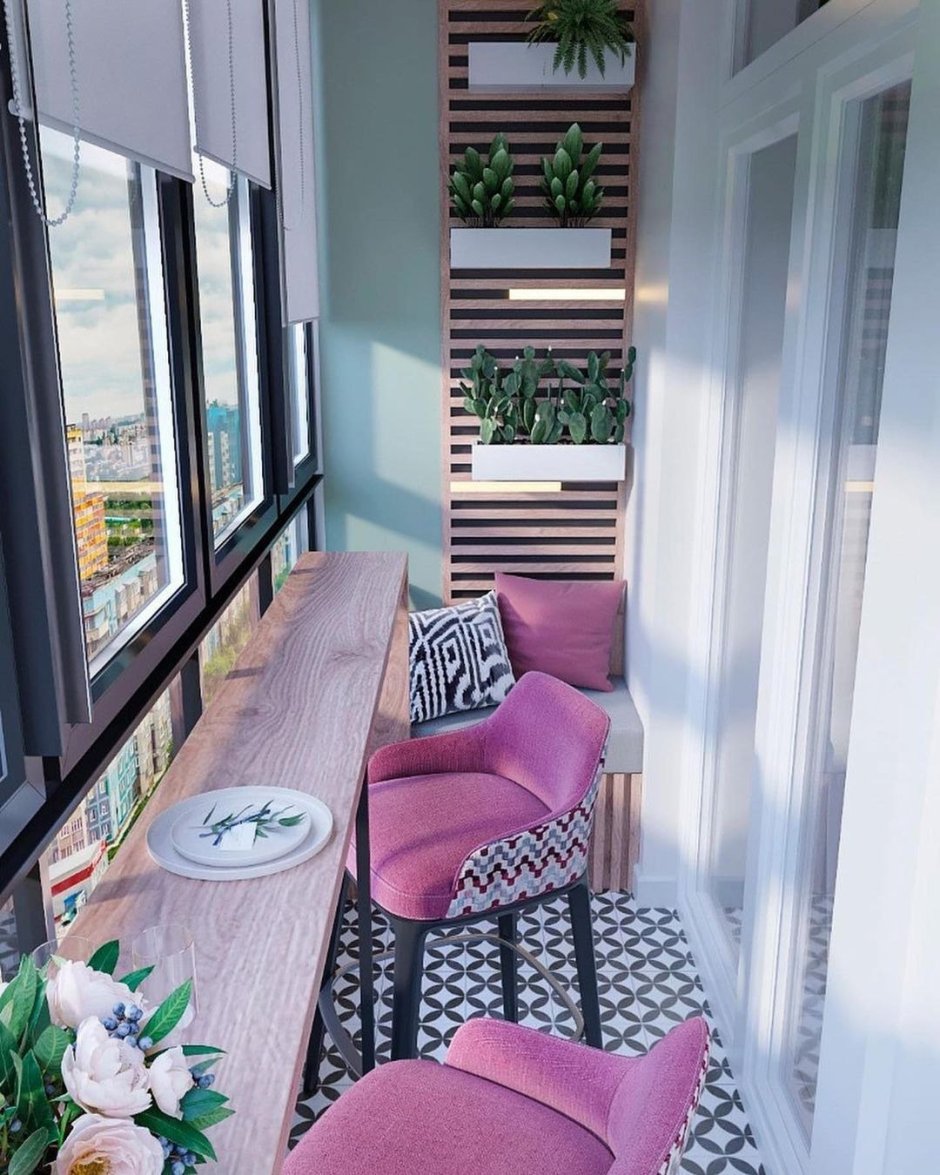 Уютный балкон с диванчиком