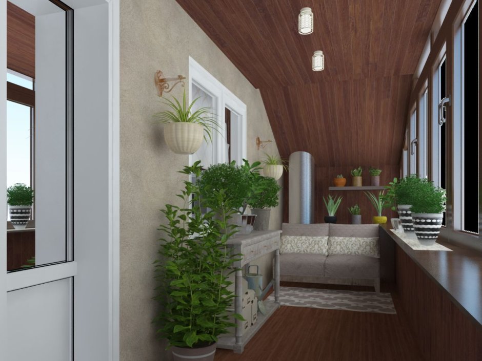 Дизайн балкона пятиугольника