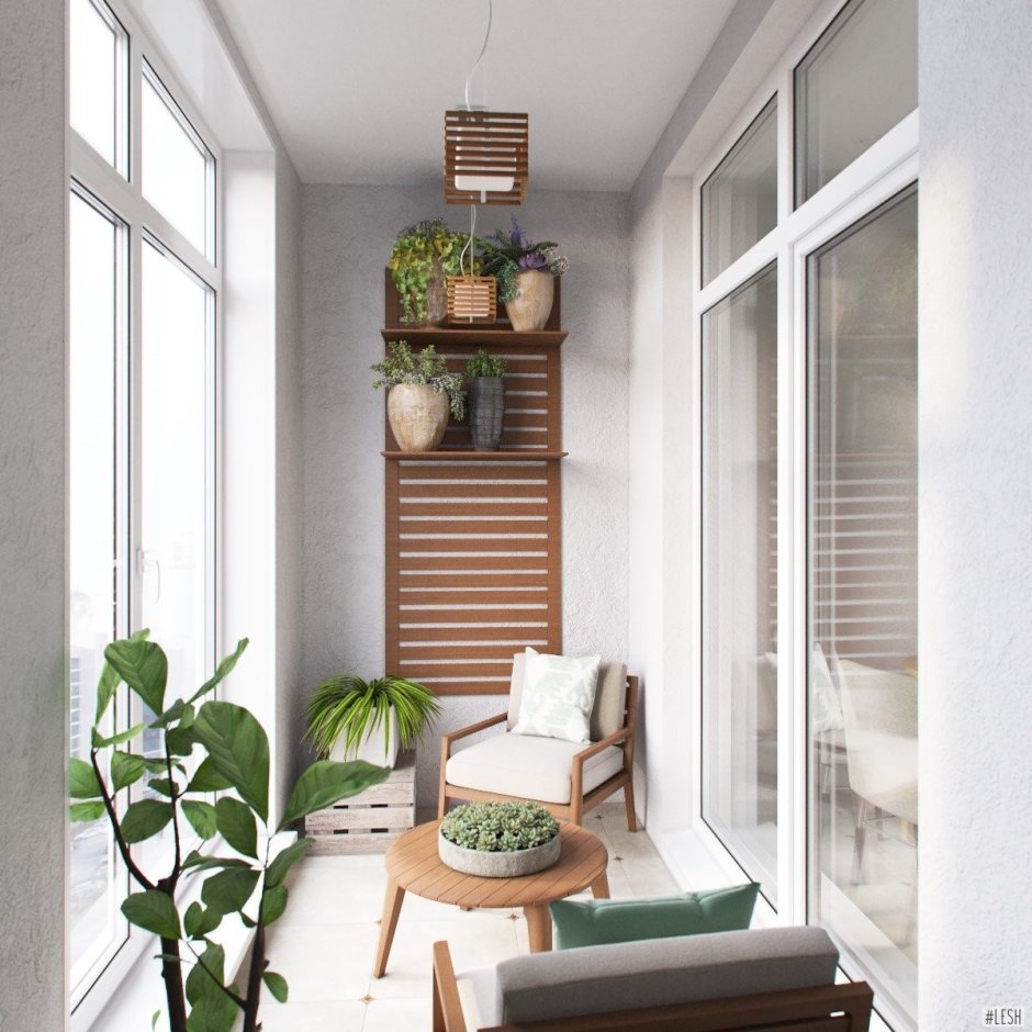 Балкон дизайн маленький из пробки