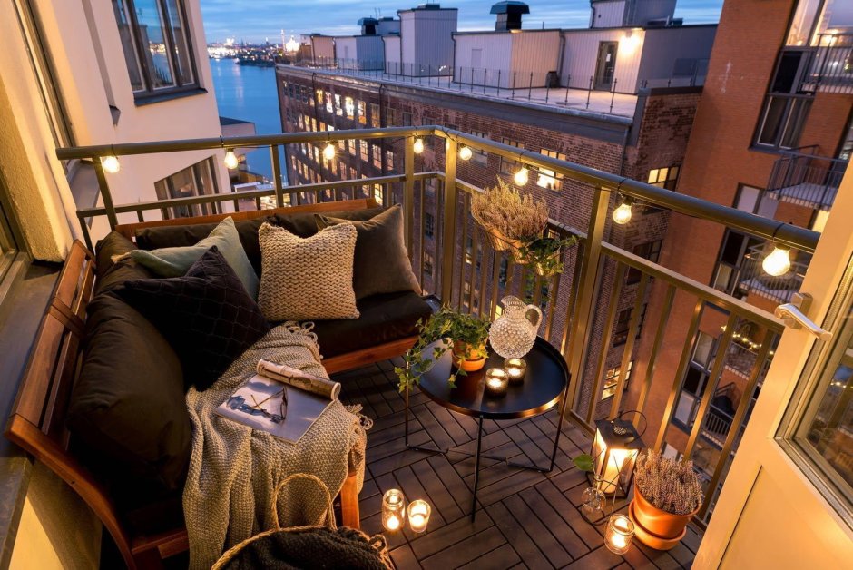 Тёплый балкон в скандинавском стиле