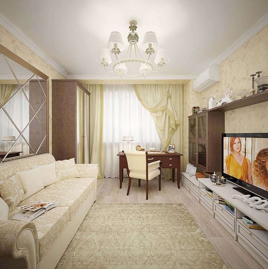 Интерьер гостиной 16 кв