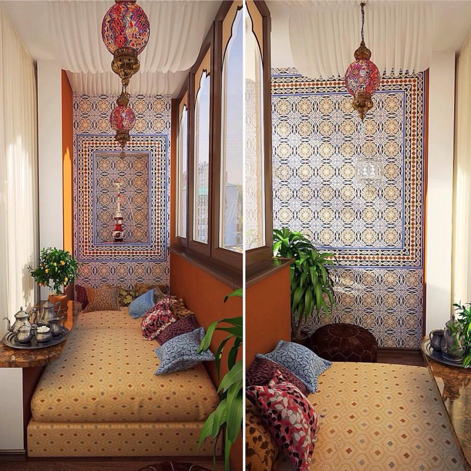 Балкон в марокканском стиле (92 фото)