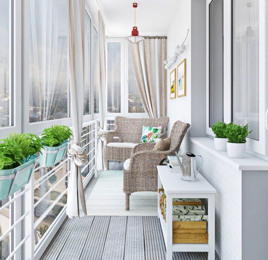 Маленький балкон в скандинавском стиле