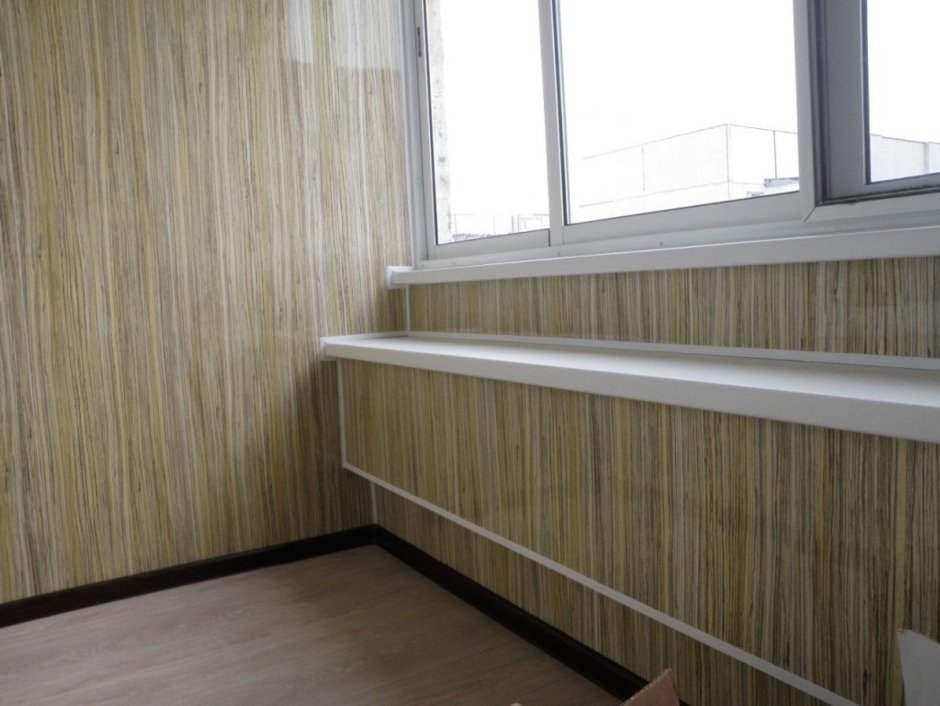Отделка балкона панелями МДФ