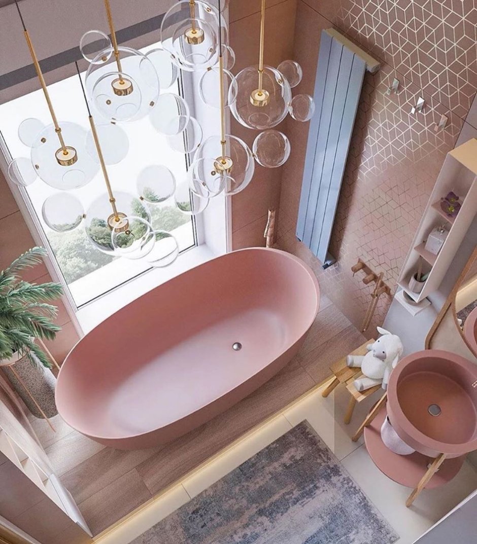Ванная комната в розовом стиле
