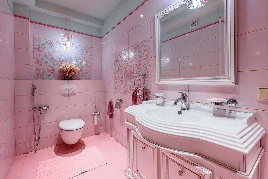 Проекты розовые ванной комнаты с ванной