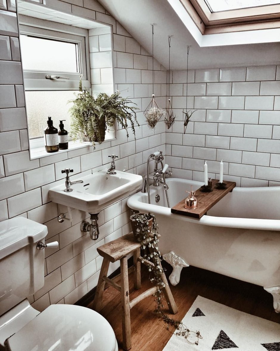 Дизайн ванной комнаты с туалетом в скандинавском стиле