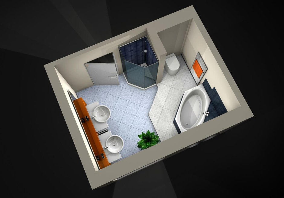 3д проект ванной комнаты
