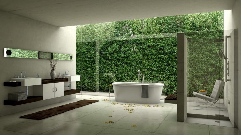 Ванная комната в природном стиле