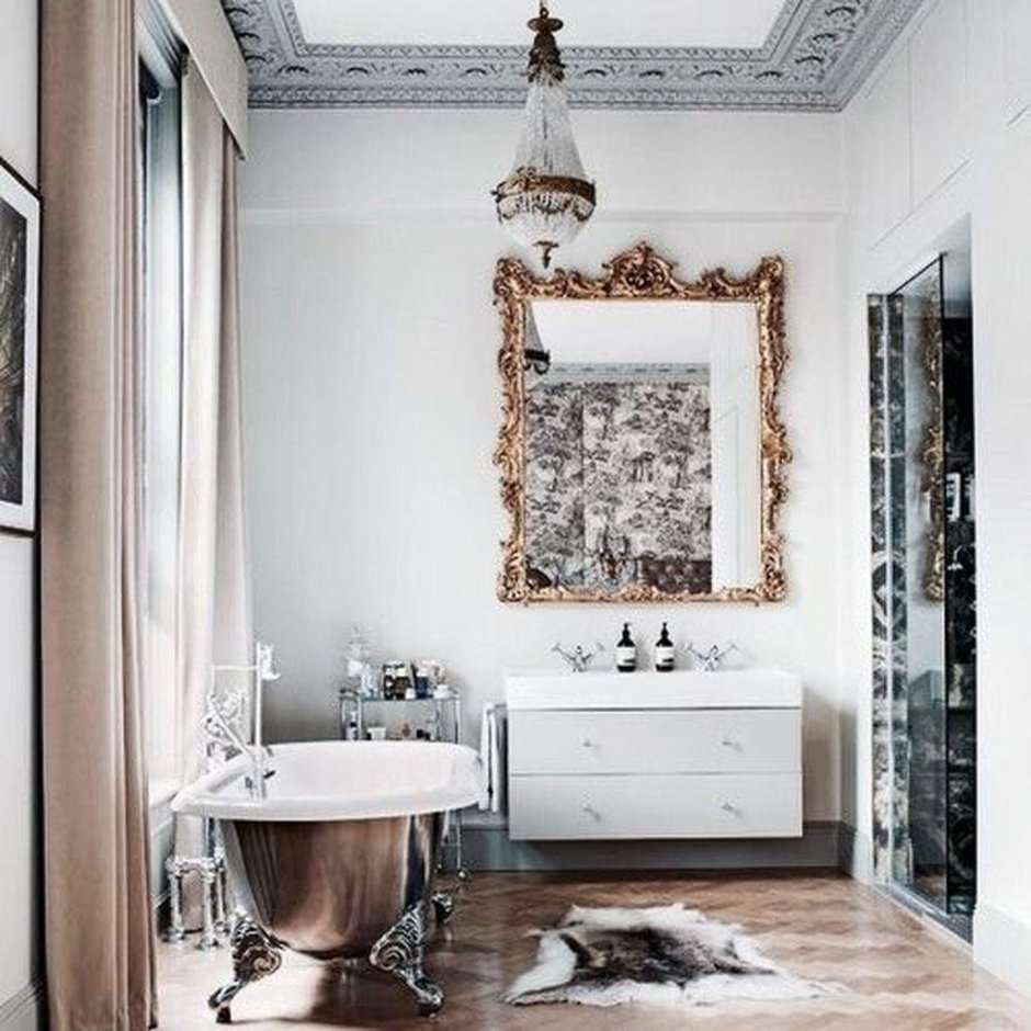 Зеркало в ванную в ретро стиле