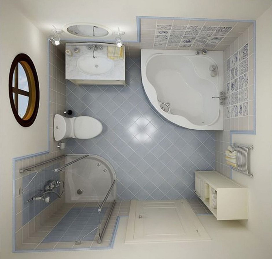 Планировка ванной комнаты 6м2