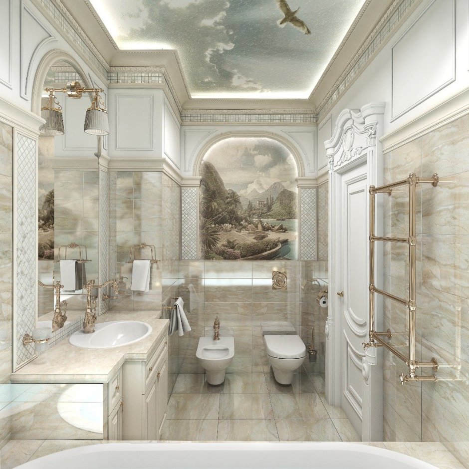 Ванная и туалет в классическом стиле