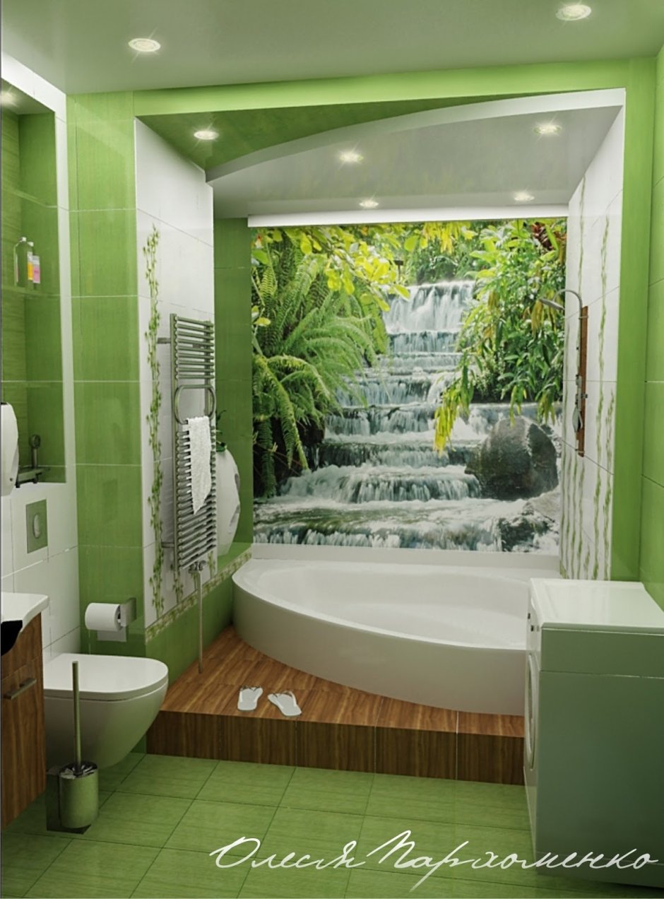 Ванная комната в салатовом стиле