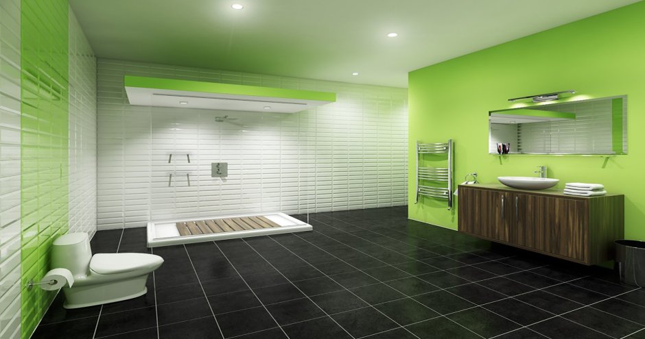 Ванные комнаты в зеленых тонах