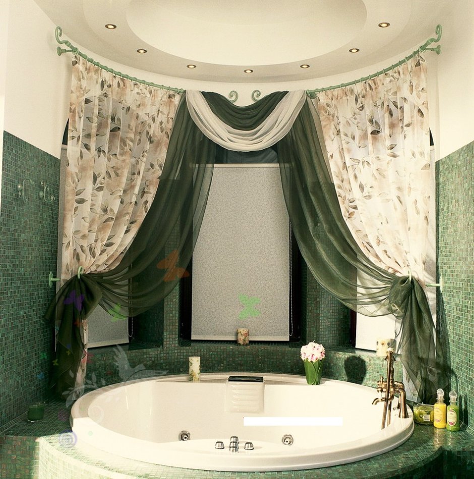Дизайнерские шторы для ванной комнаты