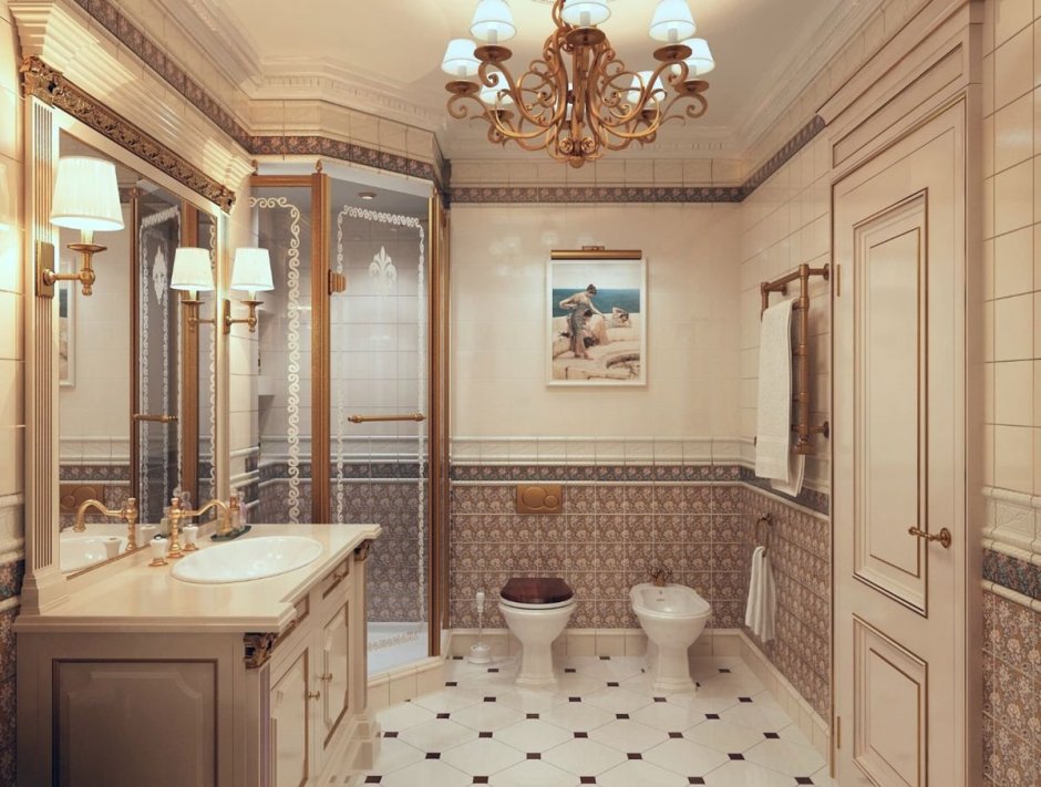 Ванны комнаты в классическом стиле