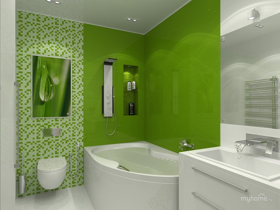 Ванные комнаты в зеленых тонах