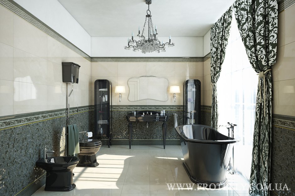 Чёрная ванная комната от Версаче