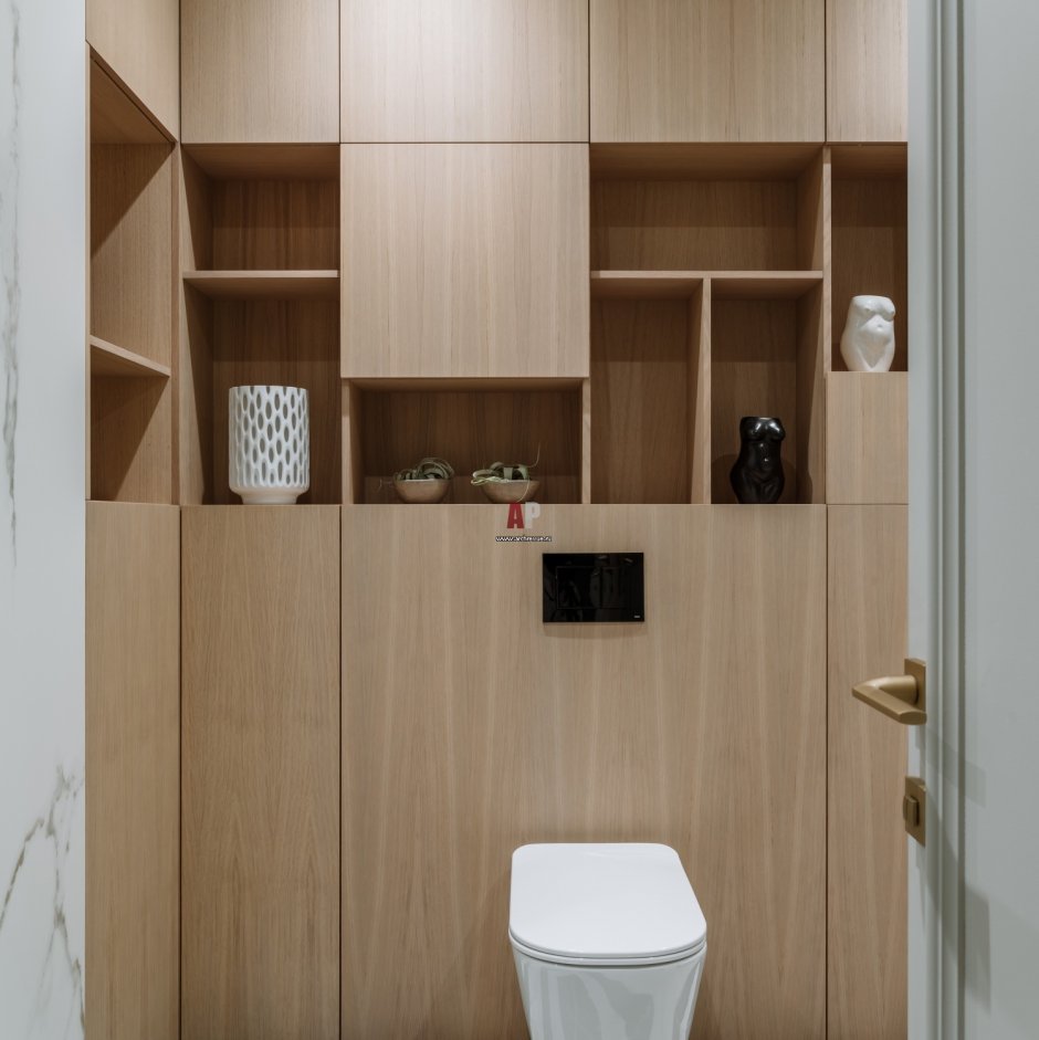 Дизайн туалета в квартире со шкафчиком