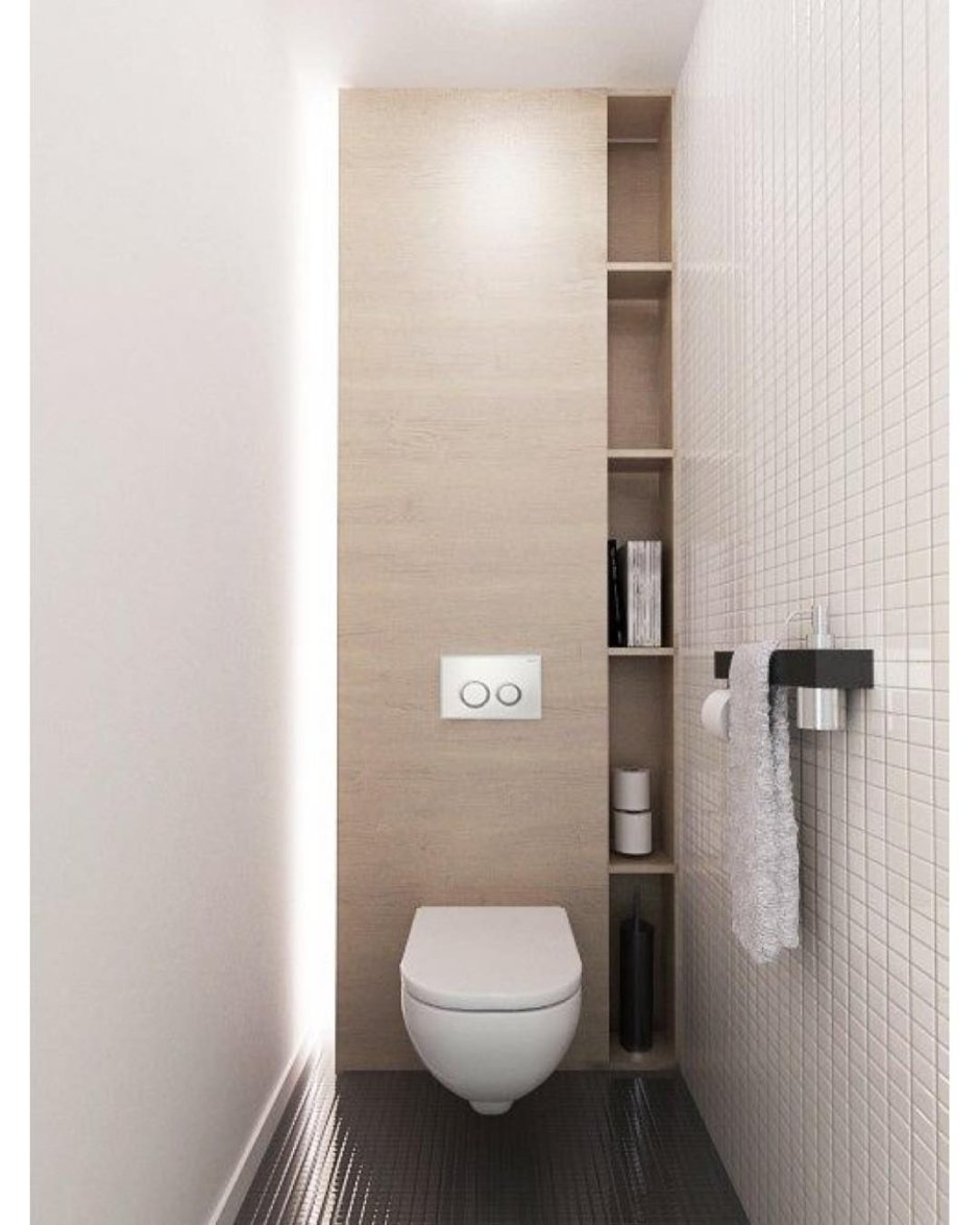 Интерьер туалета с подвесные уннитазом