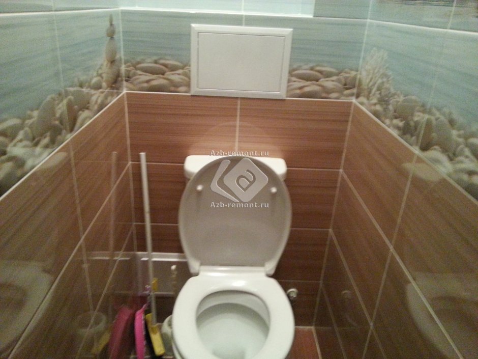Туалет из панелей ПВХ мозаика