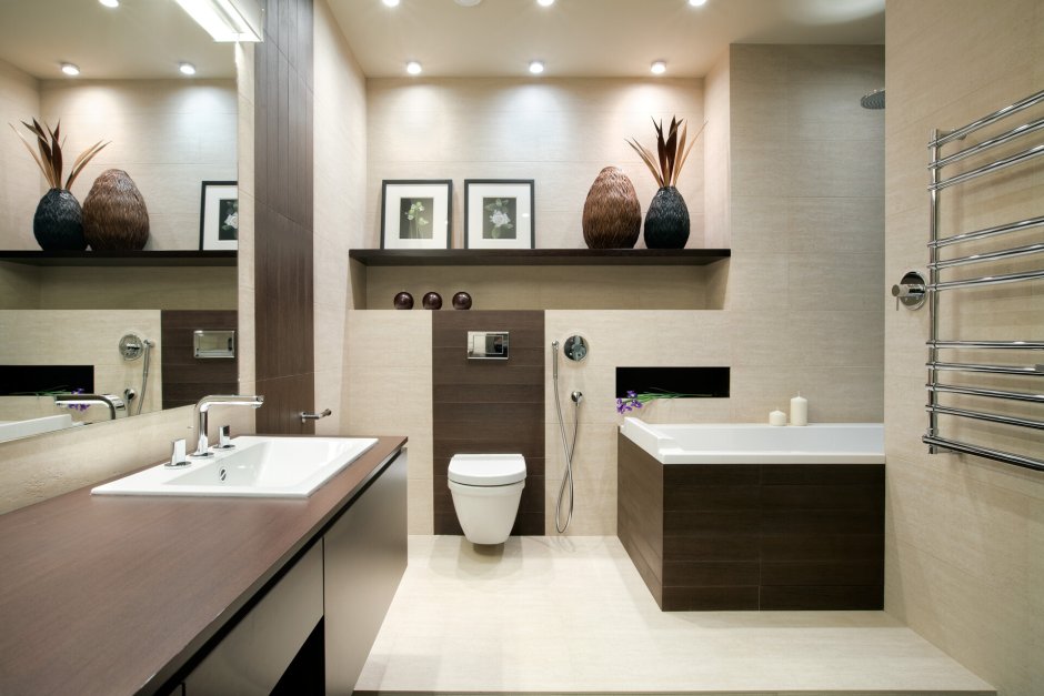 Современный декор ванной комнаты