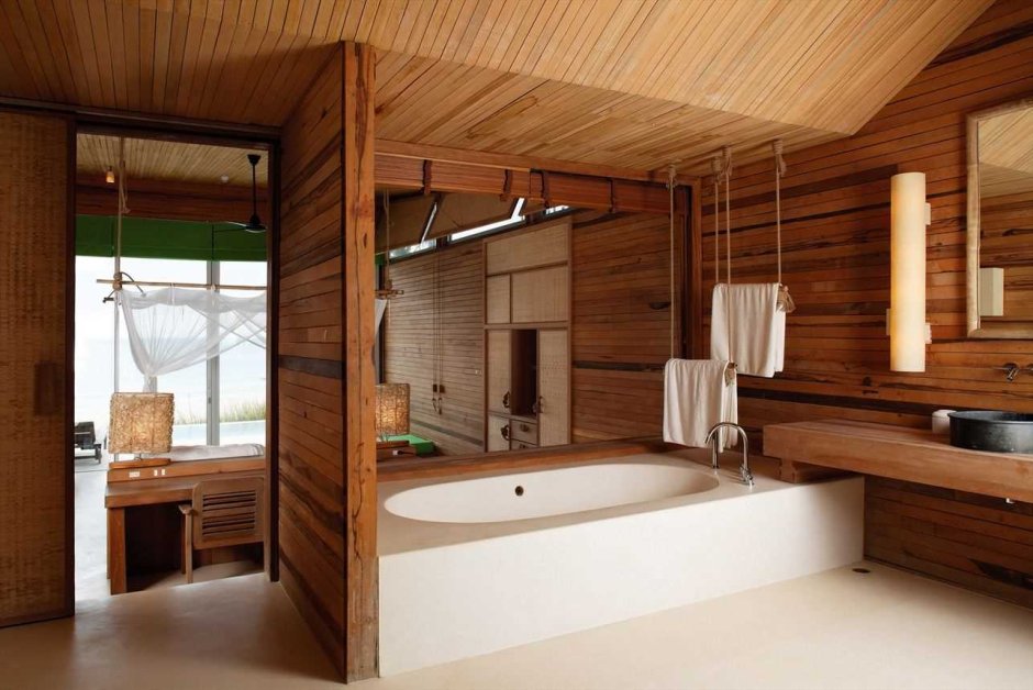 Отделка ванной в деревянном доме