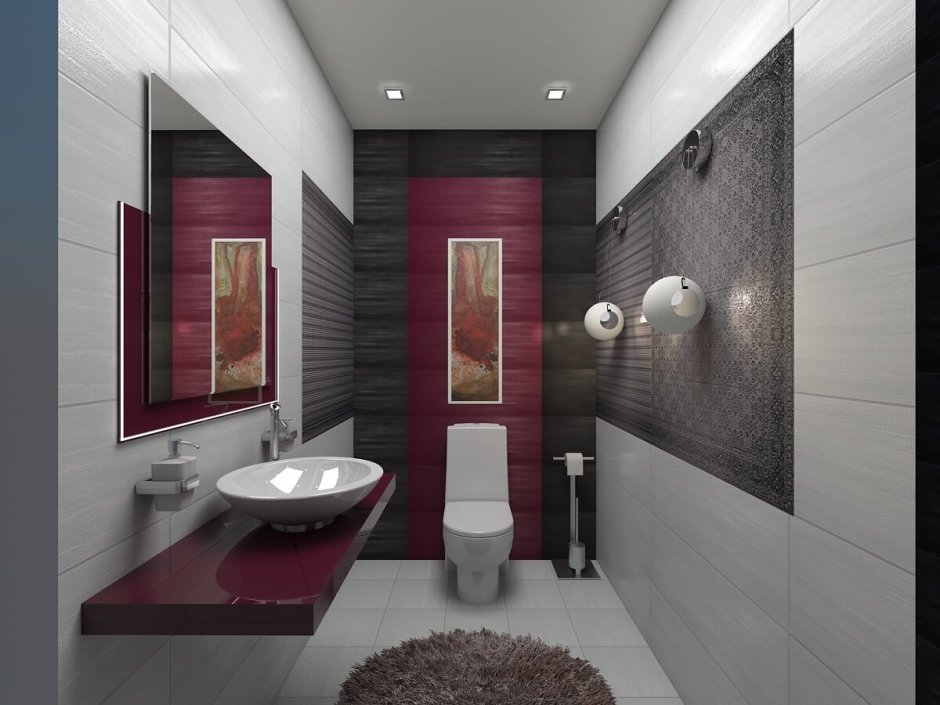 Туалет совместный квартира дизайн Гранель