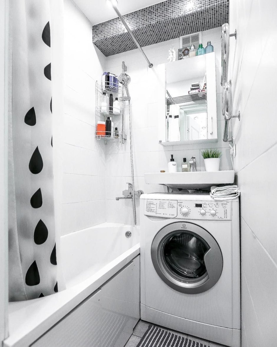 Маленькие Ванные комнаты со стиральной машиной