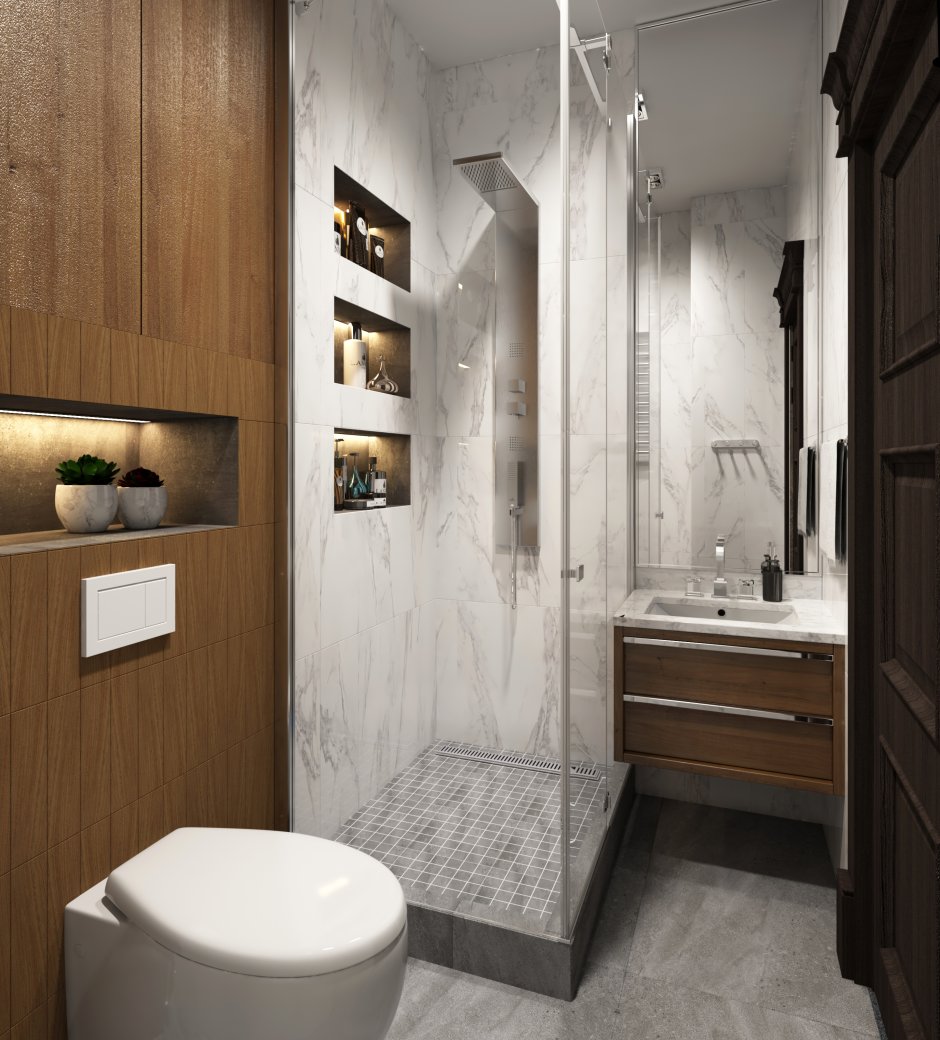 Ванная комната с душевой кабиной дизайн реальные