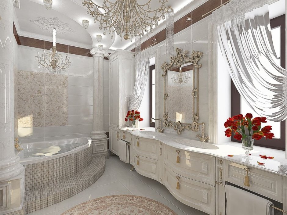 Красивые Ванные комнаты Неоклассика