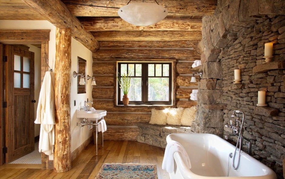 Ванная в деревенском стиле