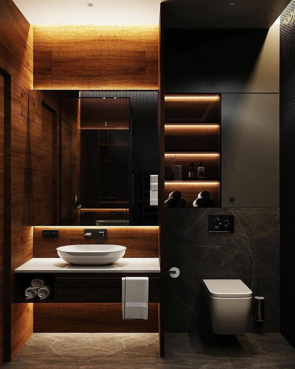 Черный туалет дизайн