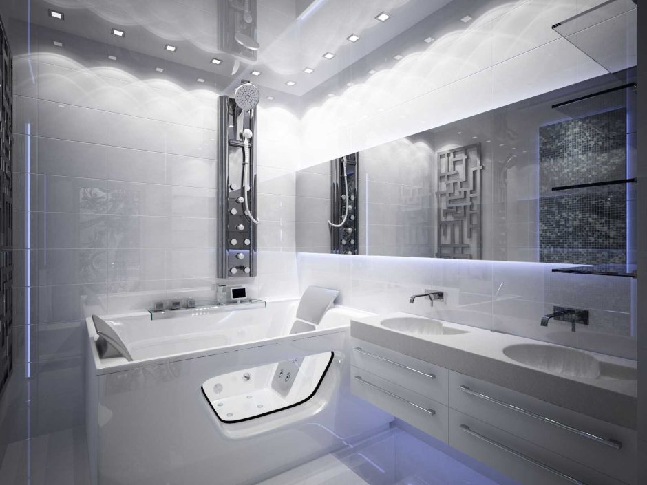 Ванные комнаты в стиле хайтек