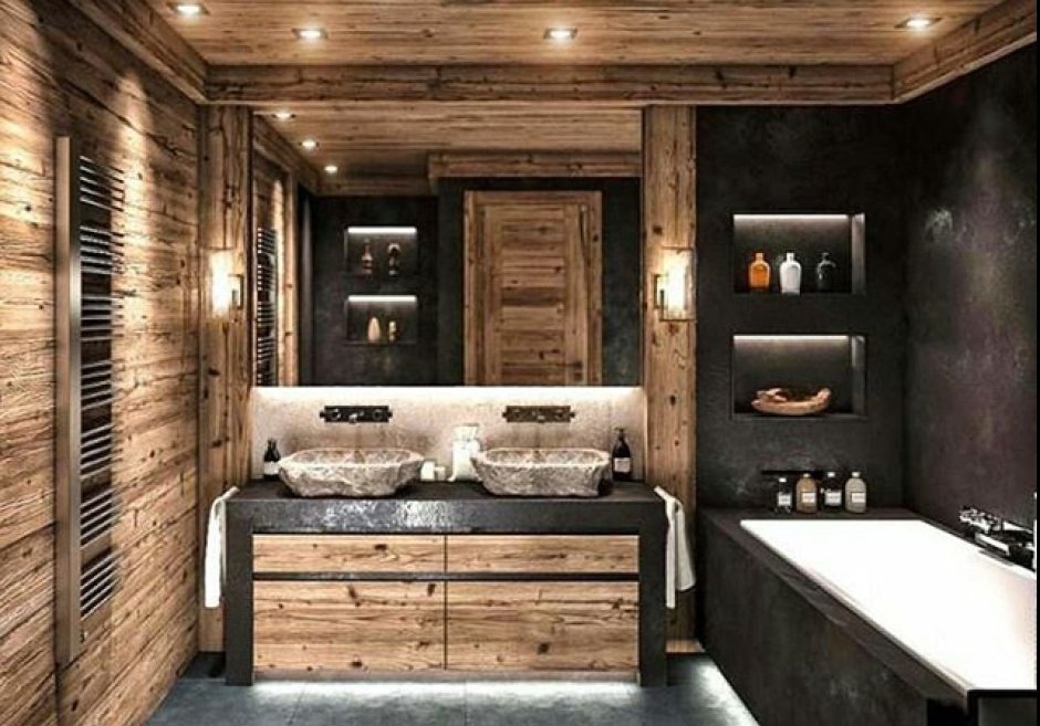 Ванная в деревянном стиле