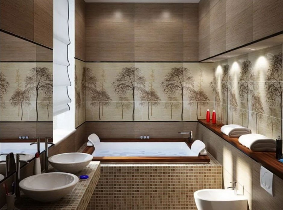 Плитка в японском стиле для ванной