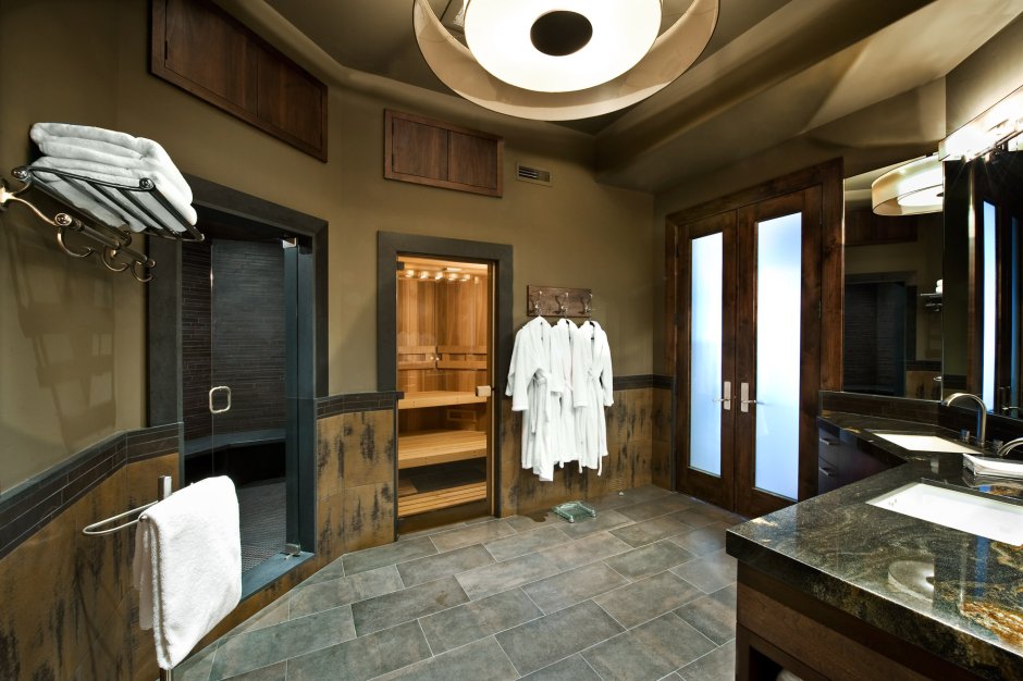 Ванная комната в стиле сауны
