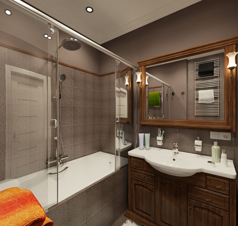 Ванная комната с душевой кабиной дизайн реальные