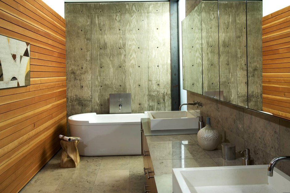Отделка туалета деревянными панелями